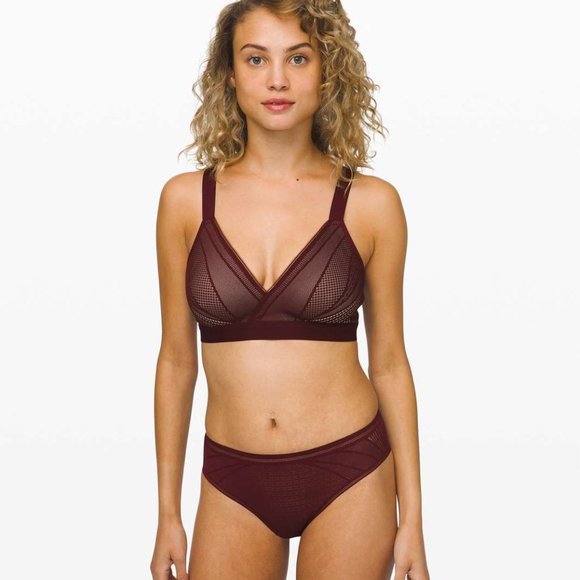 Elegant Burgundy Mesh Bralette - Picture 2 of 5